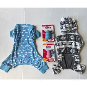 NWT Kong puppy 2 pack blue pink small & medium & 2 outfits medium